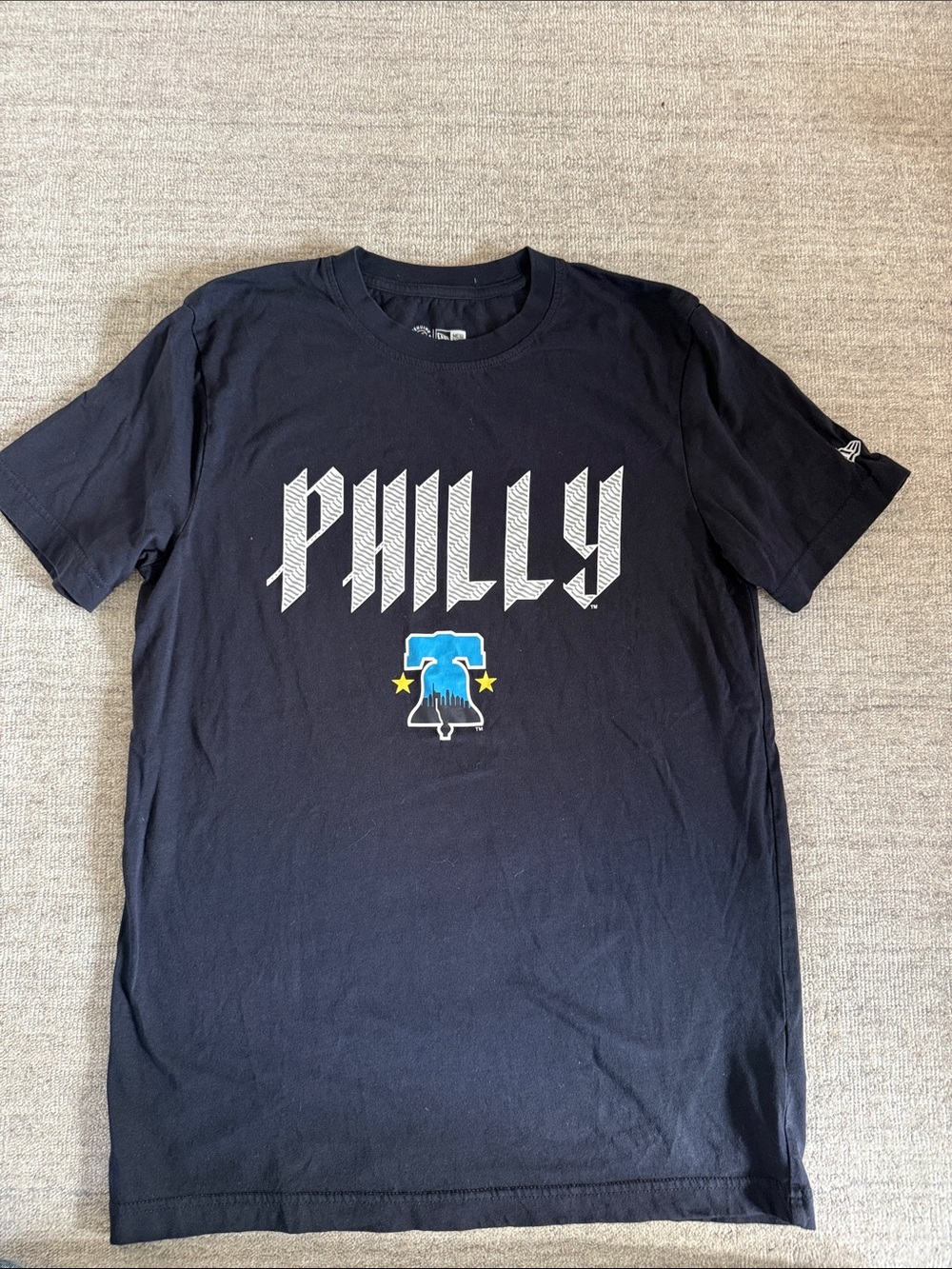 New Era Black Phillies Graphic Tee with Friday Night Bell Logo “Philly”